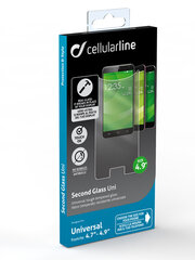 Универсальная защитная пленка для экрана смартфона 4.7-4.9 Cellularline TEMPGLASBUNI49 цена и информация | Google Pixel 3a - 3mk FlexibleGlass Lite™ защитная пленка для экрана | pigu.lt