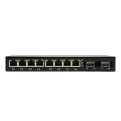 Gigabit Switch8 Port Ethernet perdavimo adaptyvus 10/100/1000M Gigabit optinis keitiklis signalo konvertavimui kaina ir informacija | Maršrutizatoriai (routeriai) | pigu.lt