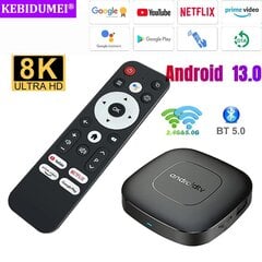 „Smart Androidtv TV Box Android 13“ priedėlis, keturių branduolių „Google Assiatant 8K Video 2.4G 5G Dual WiFi Bluetooth 5.0“ medijos leistuvas kaina ir informacija | TV imtuvai (priedėliai) | pigu.lt