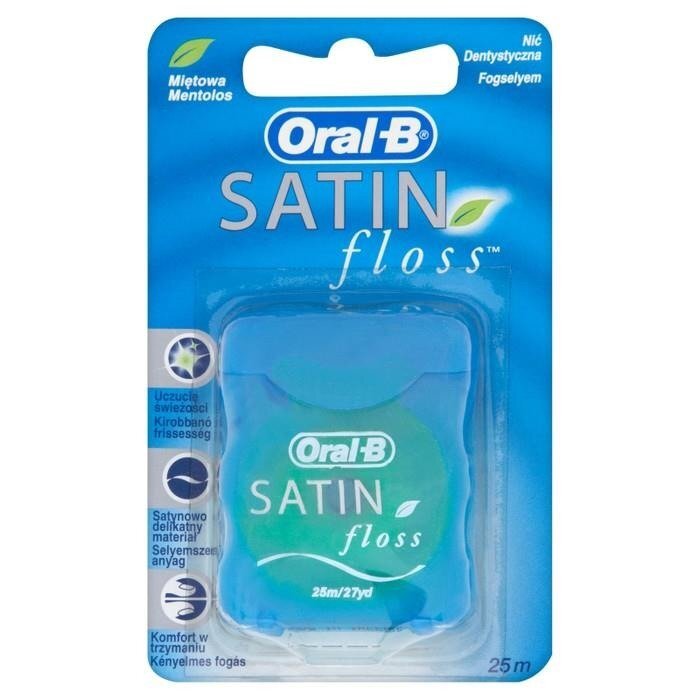 Dantų siūlas Oral-B Satin Floss Mint 25 m цена и информация | Dantų šepetėliai, pastos | pigu.lt