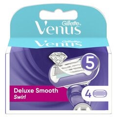 Skustuvo galvutės Gillette Venus Deluxe Smooth Swirl, 4 vnt. kaina ir informacija | Gillette Plaukų priežiūrai | pigu.lt