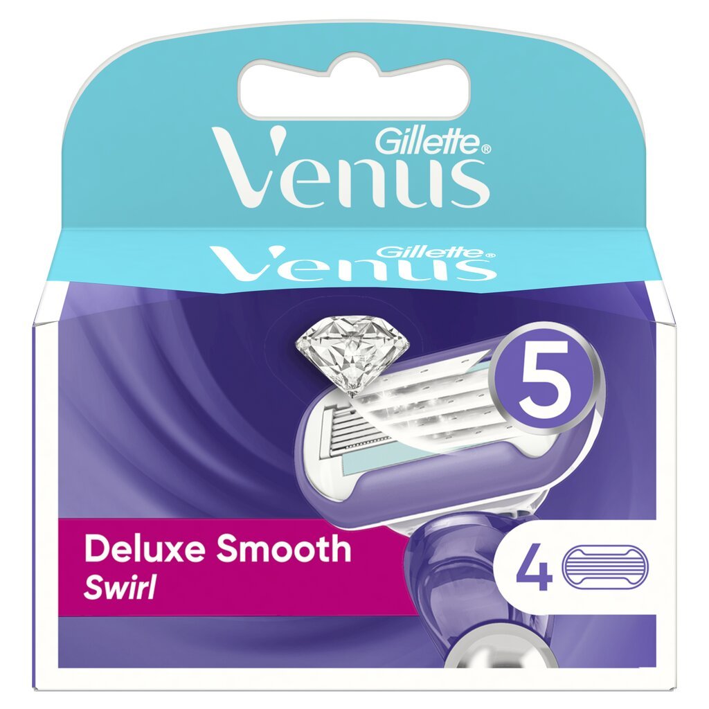 Skustuvo galvutės Gillette Venus Deluxe Smooth Swirl, 4 vnt. kaina ir informacija | Skutimosi priemonės ir kosmetika | pigu.lt