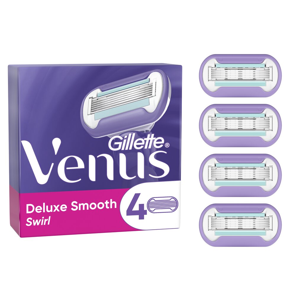 Skustuvo galvutės Gillette Venus Deluxe Smooth Swirl, 4 vnt. kaina ir informacija | Skutimosi priemonės ir kosmetika | pigu.lt