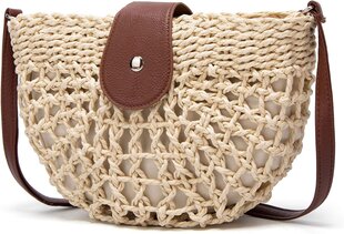 Šiaudiniai krepšiai Crossbody Piniginės moterims, kutas Šiaudinė rankinė Vintage Handwoven Bag Summer Beach kaina ir informacija | Karnavaliniai kostiumai | pigu.lt