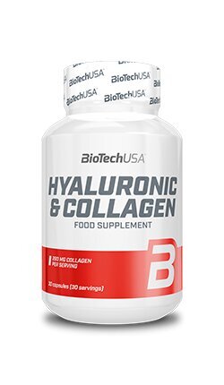 Maisto papildas Biotech USA Hyaluronic & Collagen, 30 kapsulių цена и информация | Vitaminai | pigu.lt