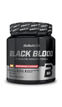 Biotech USA Black Blood CAF+ 300 g, mėlynių skonio kaina ir informacija | Azoto oksido skatintojai | pigu.lt