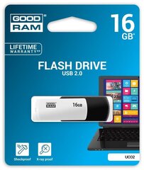 Goodram UCO2 16GB 2.0, Juodas/Baltas kaina ir informacija | USB laikmenos | pigu.lt