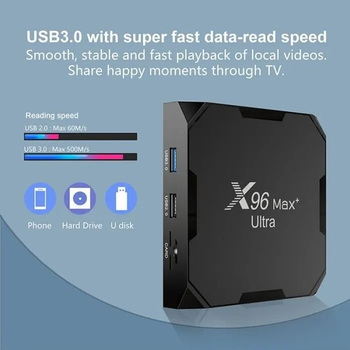 TV Box Android 11 Amlogic S905X4 AV1 8K Dual Wifi Android 11 Player Multimedijos priedėlis 4GB/32GB цена и информация | TV imtuvai (priedėliai) | pigu.lt