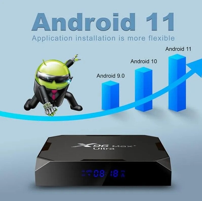 TV Box Android 11 Amlogic S905X4 AV1 8K Dual Wifi Android 11 Player Multimedijos priedėlis 4GB/32GB цена и информация | TV imtuvai (priedėliai) | pigu.lt