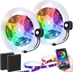 Многоцветная светодиодная лента 2x3 м с PIR-датчиком движения и RGB-приложением цена и информация | Светодиодные ленты | pigu.lt