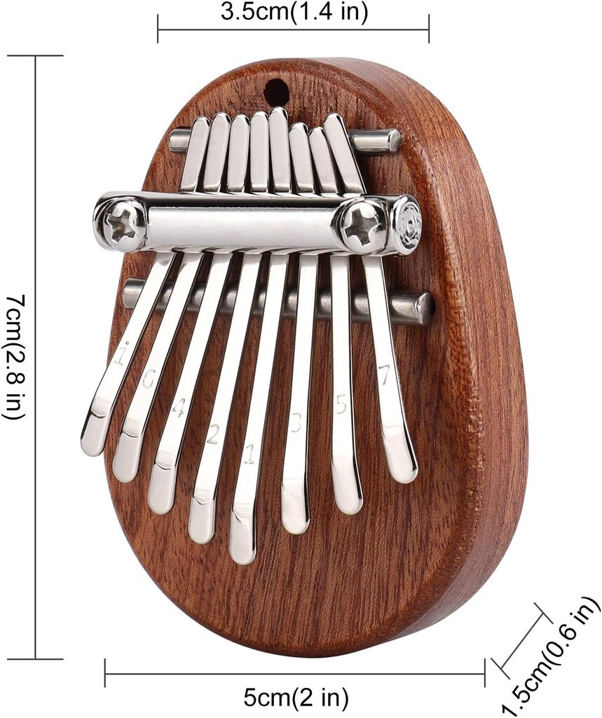 Mini Kalimba nykščio pianinas, medžio masyvo 8 klavišų pianinas цена и информация | Klavišiniai muzikos instrumentai | pigu.lt