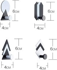 vnt Geometriniai lipni kabliukai Sieniniai kabyklos Creative kaina ir informacija | Kabliukai žvejybai | pigu.lt