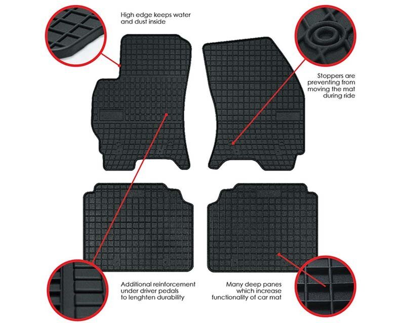 Guminiai kilimėliai Volkswagen Sharan, Seat Alhambra, Ford Galaxy I 5s. 1996-2006, 4 vnt. цена и информация | Modeliniai guminiai kilimėliai | pigu.lt