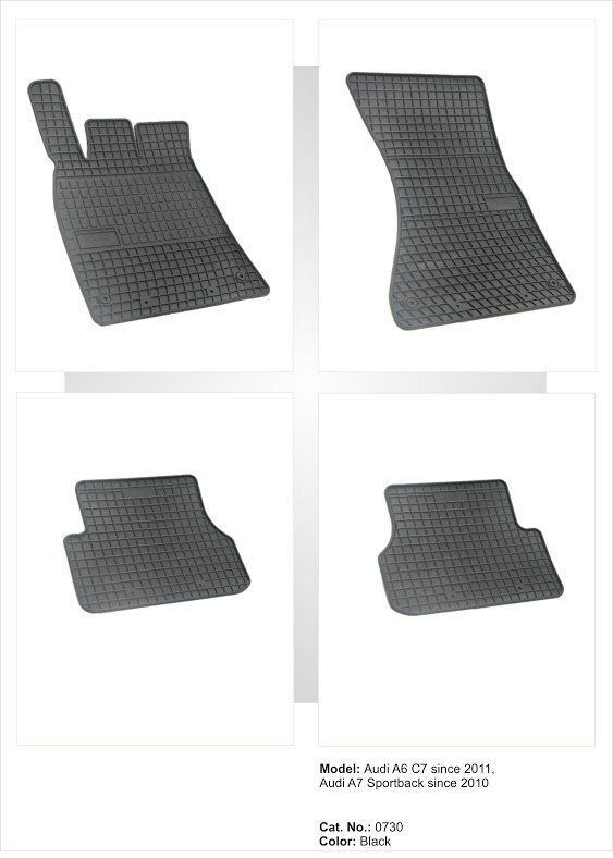 Guminiai kilimėliai AUDI A6 C7/A7 Sportback 2010-&gt; /4pc, 0730 kaina ir informacija | Modeliniai guminiai kilimėliai | pigu.lt