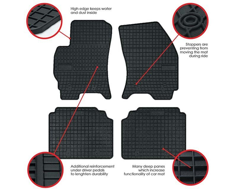 Guminiai kilimėliai Toyota Yaris III 2011-&gt; /4pc, 0808 kaina ir informacija | Modeliniai guminiai kilimėliai | pigu.lt