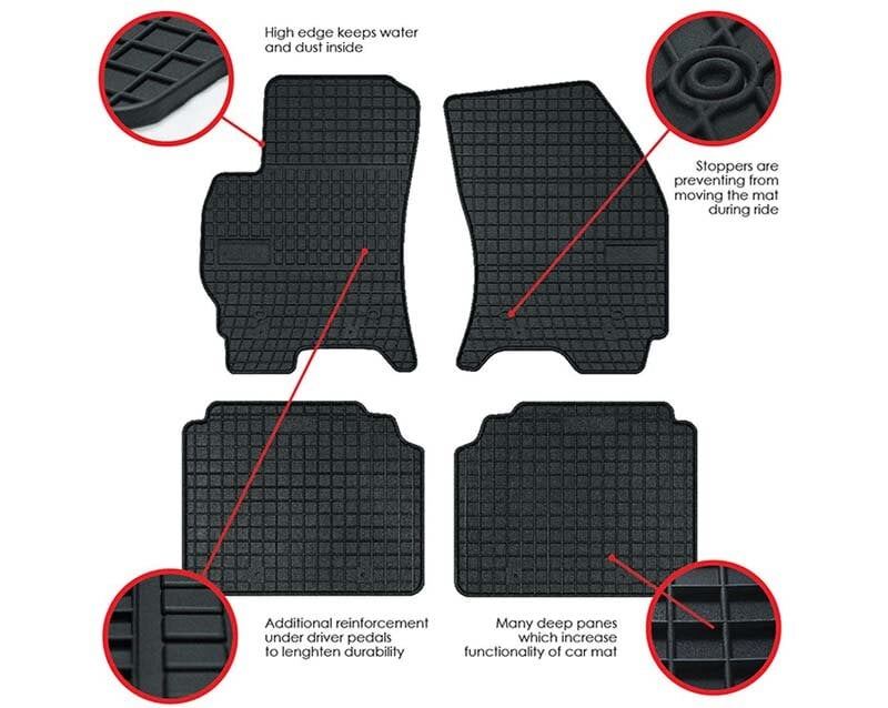 Guminiai kilimėliai FIAT DOBLO I 2s 2001-2008 /2pc. kaina ir informacija | Modeliniai guminiai kilimėliai | pigu.lt