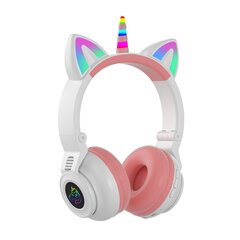 STN-27 Cat Ear Bluetooth ausinės – žemųjų dažnių stiprinimas, belaidės, baltos цена и информация | Наушники | pigu.lt