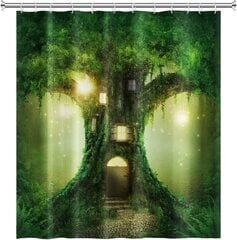 180x180cm Magic Tree House Dušo užuolaidos Fantasy Forest Tree цена и информация | Шторы | pigu.lt