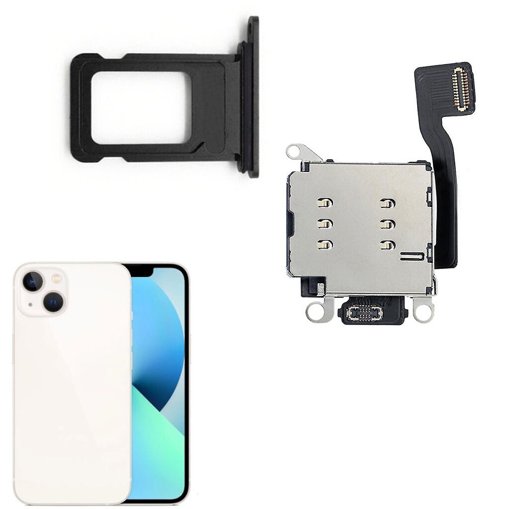 Dviejų SIM kortelių skaitytuvo Flex Cable SIM kortelės dėklas, skirtas iPhone 13/13 Pro/13 Pro Max spalva: Sidabrinė цена и информация | Priedai telefonams | pigu.lt