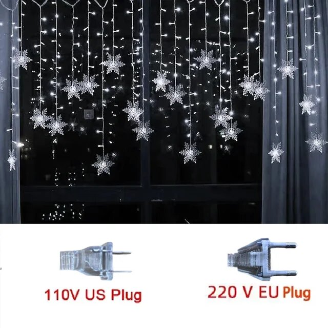 LED snaigės girlianda - 3,2 m - balta, 220V EU kištukas цена и информация | Girliandos | pigu.lt