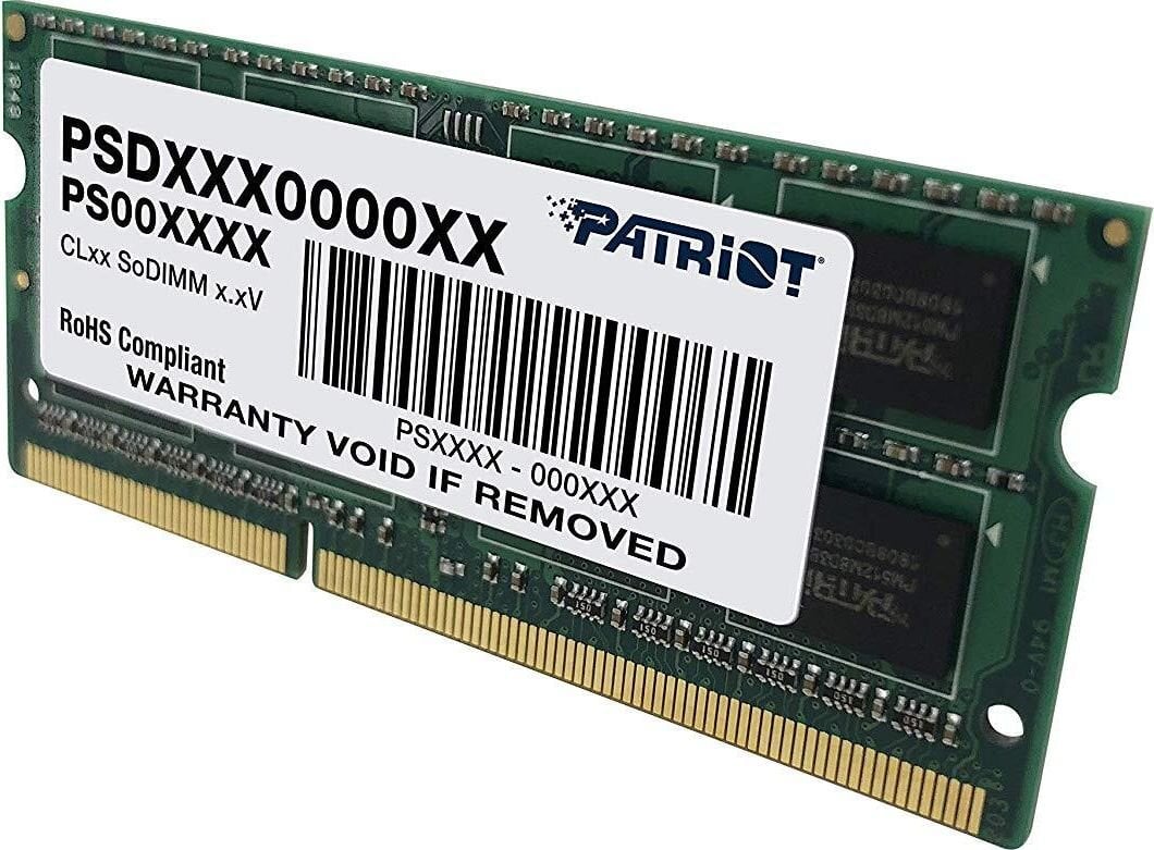 Patriot DDR3 SODIMM 4GB 1600MHz CL11 (PSD34G16002S) kaina ir informacija | Operatyvioji atmintis (RAM) | pigu.lt