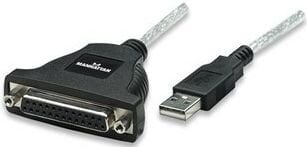 Keitiklis-adapteris Manhattan USB į LPT DB25 Parallel M / F 1.8m kaina ir informacija | Kabeliai ir laidai | pigu.lt