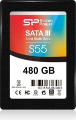 Silicon Power SLIM S55 480 ГБ SATA3 (SP480GBSS3S55S25) цена и информация | Внутренние жёсткие диски (HDD, SSD, Hybrid) | pigu.lt