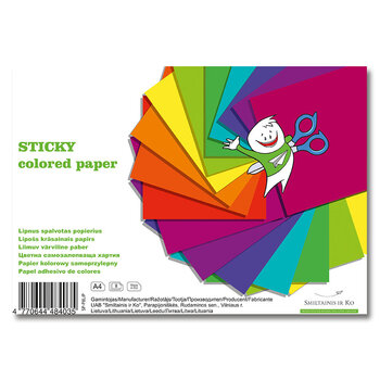 Цветная клеящаяся бумага А4, 8 листов цена и информация | Тетради и бумажные товары | pigu.lt