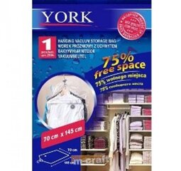 Вакуумный мешок для одежды YORK, 70 x 145 cм цена и информация | Вешалки и мешки для одежды | pigu.lt