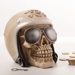 Kопилка череп с с мотоциклетным шлемом цена и информация | Оригинальные копилки | pigu.lt