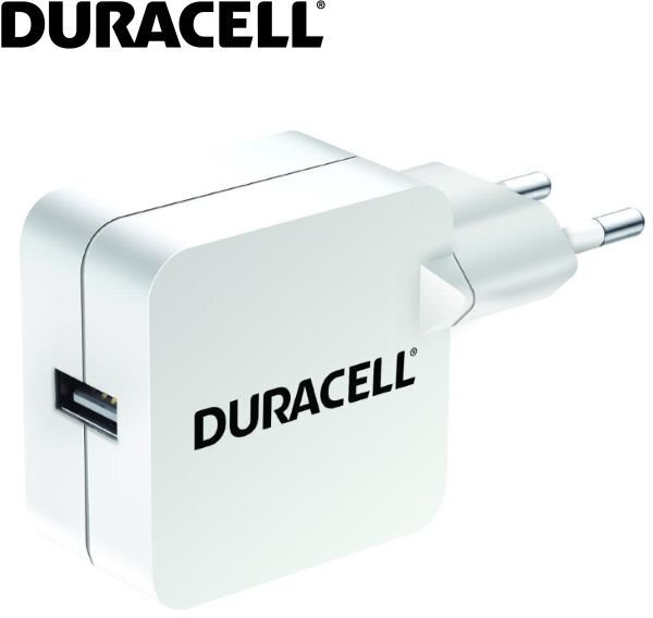 Universalus įkroviklis Duracell 2,4A, USB, Baltas цена и информация | Krovikliai telefonams | pigu.lt