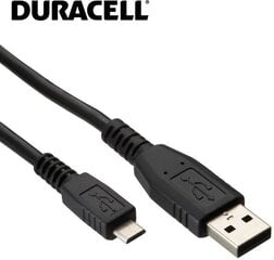 Duracell Универсальный Mirco USB Кабель данных и заряда 2m Черный цена и информация | Кабели для телефонов | pigu.lt