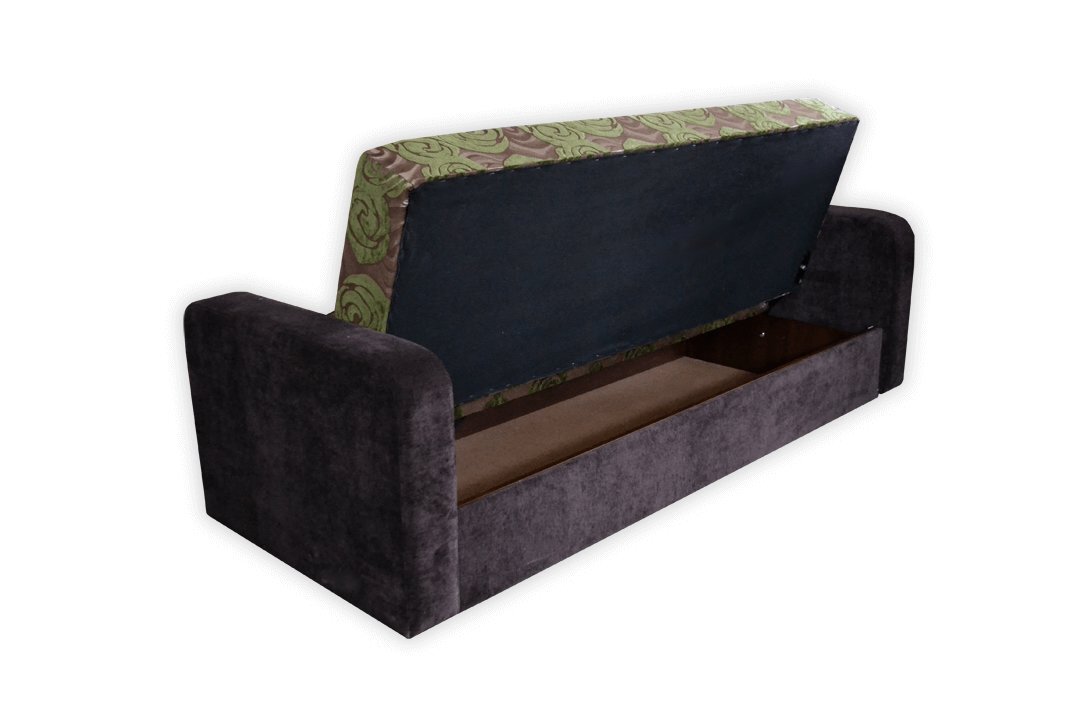 Sofa-lova su patalynės dėže Sima 21, juoda/žalia kaina ir informacija | Sofos | pigu.lt