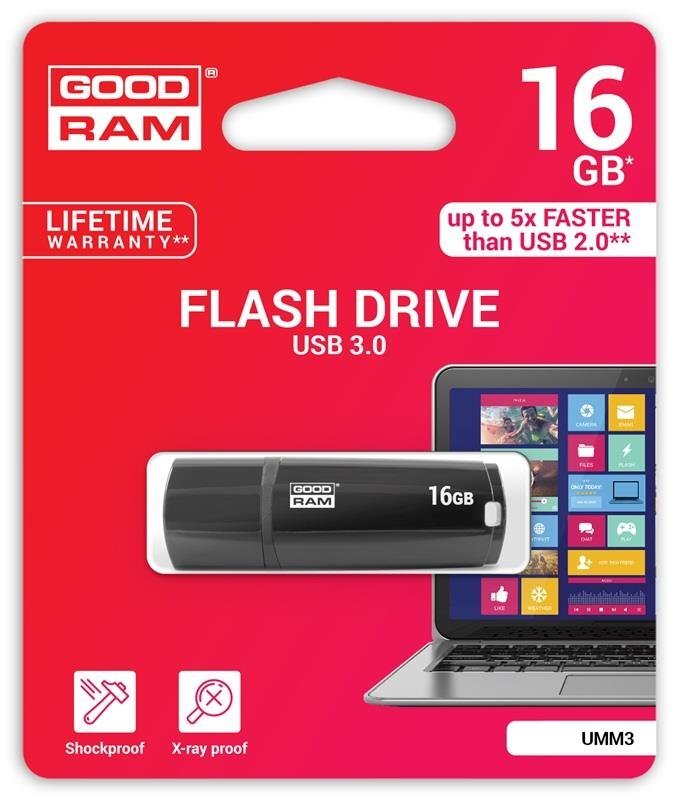 GoodRam Pendrive UMM3 16GB USB 3.0 kaina ir informacija | USB laikmenos | pigu.lt