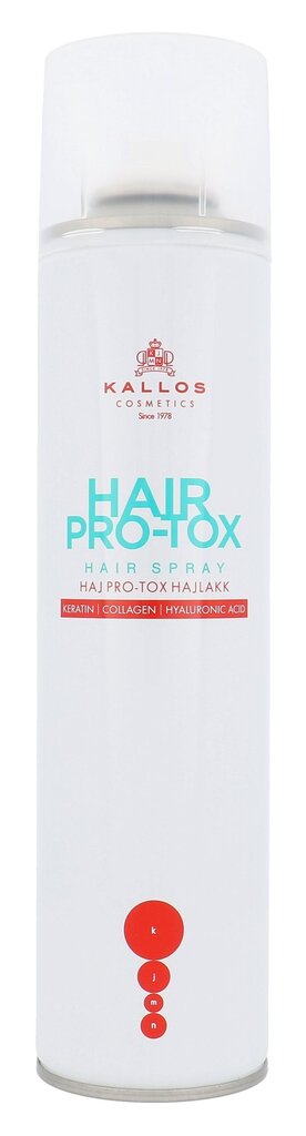 Stiprios fiksacijos plaukų lakas Kallos Hair Pro-Tox 400 ml kaina ir informacija | Plaukų formavimo priemonės | pigu.lt