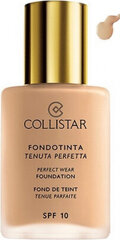 Основа для макияжа Collistar Perfect Wear Foundation Spf10 07 Caramel, 30 мл цена и информация | Пудры, базы под макияж | pigu.lt