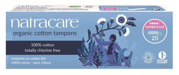 Tamponai Natracare Super Plus 20 vnt. kaina ir informacija | Tamponai, higieniniai paketai, įklotai | pigu.lt