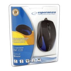 Esperanza EM102B, juoda-mėlyna kaina ir informacija | Pelės | pigu.lt