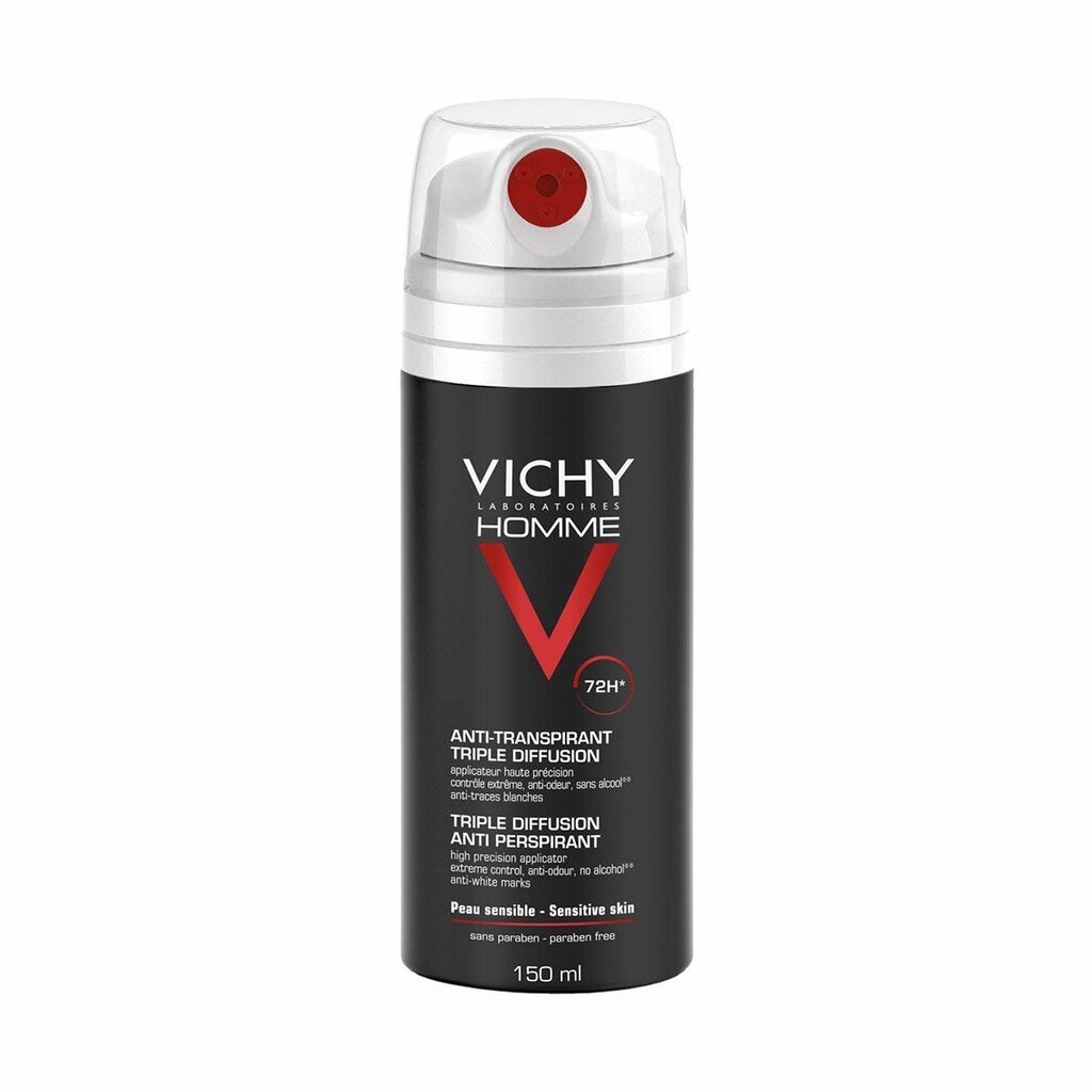 72 valandas išliekantis purškiamas dezodorantas Vichy Homme Triple Diffusion vyrams 150 ml цена и информация | Dezodorantai | pigu.lt