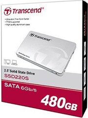 Transcend 220S 480GB SATA3 (TS480GSSD220S) цена и информация | Внутренние жёсткие диски (HDD, SSD, Hybrid) | pigu.lt