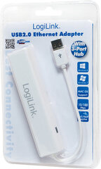 LOGILINK - USB 2.0 to Fast Ethernet Adapter with 3-Port USB Hub kaina ir informacija | Adapteriai, USB šakotuvai | pigu.lt