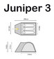 Palapinė Highlander Juniper 3 tamsiai mėlyna kaina ir informacija | Palapinės | pigu.lt