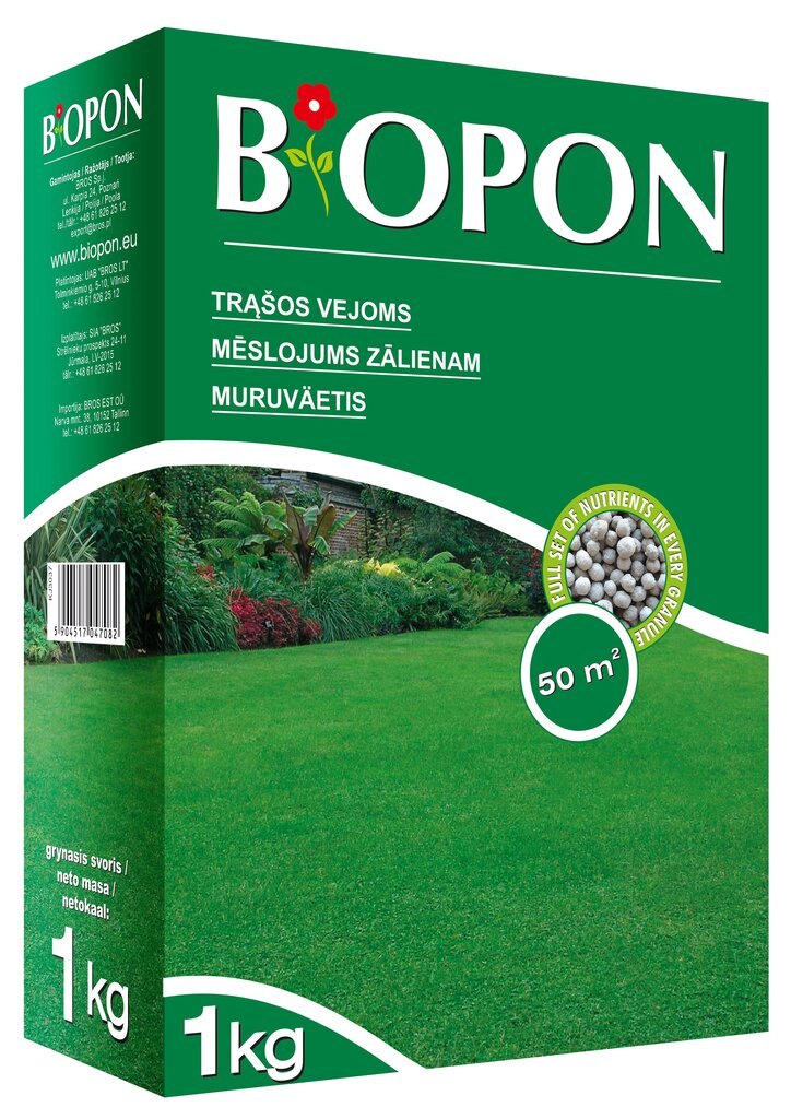 Biopon trąšų granulės vejoms, 1 kg kaina ir informacija | Birios trąšos | pigu.lt