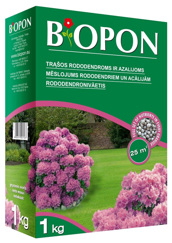 Biopon trąšų granulės rododendrams, azalijoms, 1 kg цена и информация | Birios trąšos | pigu.lt