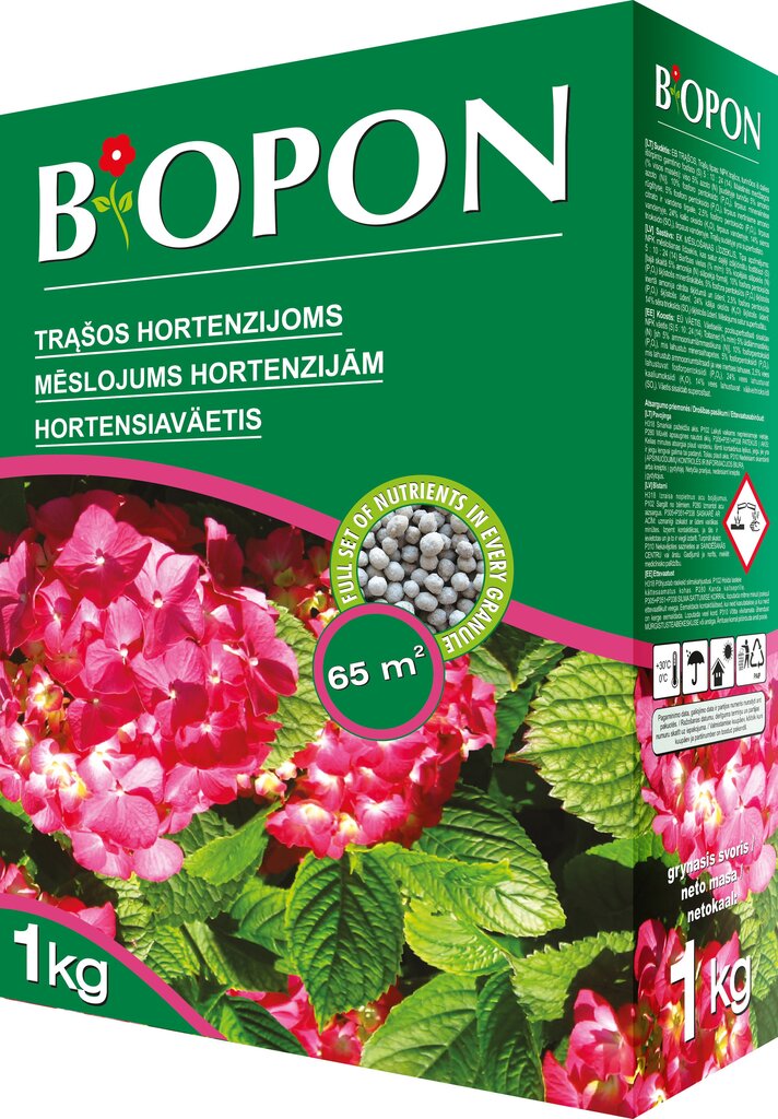 Biopon trąšų granulės hortenzijoms, 1 kg kaina ir informacija | Birios trąšos | pigu.lt