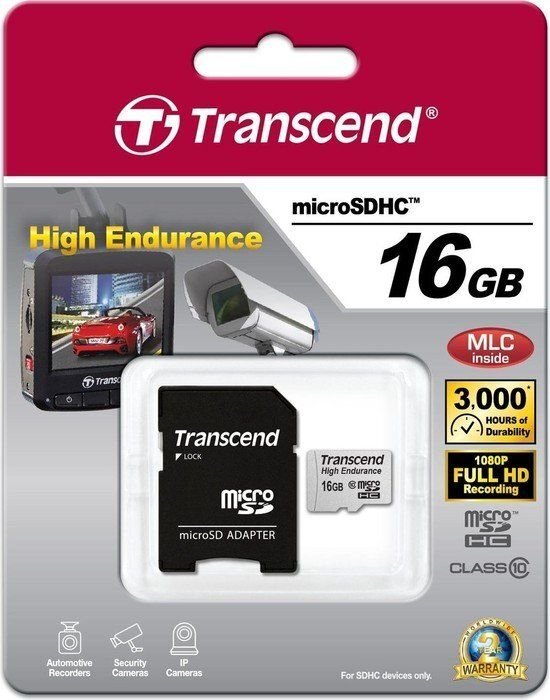 Transcend MicroSDHC 16 GB Class 10 U1 (TS16GUSDHC10V) kaina ir informacija | Atminties kortelės fotoaparatams, kameroms | pigu.lt