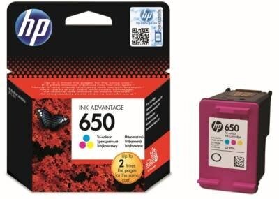 Rašalinė spausdintuvo kasetė HP 650 (CZ102AE), trispalvė цена и информация | Kasetės rašaliniams spausdintuvams | pigu.lt