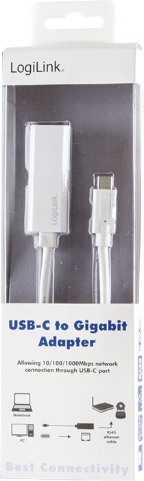 LogiLink - Adapter Gigabit Ethernet do USB-C kaina ir informacija | Adapteriai, USB šakotuvai | pigu.lt