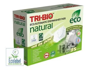 Экологические таблетки для посудомоечной машины TRI-BIO, 25 шт. цена и информация | Средства для мытья посуды | pigu.lt