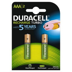Аккумулятор Duracell AAA (850 mAh) LR03 2 шт. цена и информация | Батарейки | pigu.lt